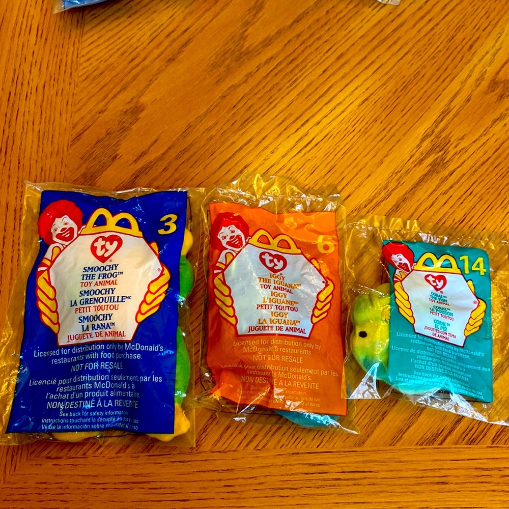 McDonald’s Ty beanie babies set of three vintage in sealed bag Excellent